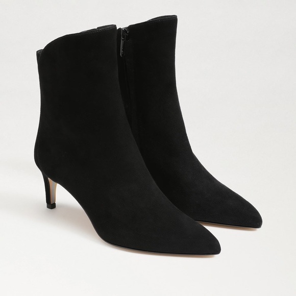 Sam Edelman Shoes - Sam Edelman Usha Pointed Toe Black Suede Booties Size 7 NEW